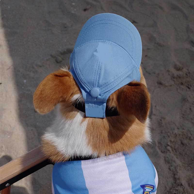 Pet Dog Outdoor Photography Leisure Sunshade Hat with Ear Holes Adjustable Corgi Baseball Cap - Korvel