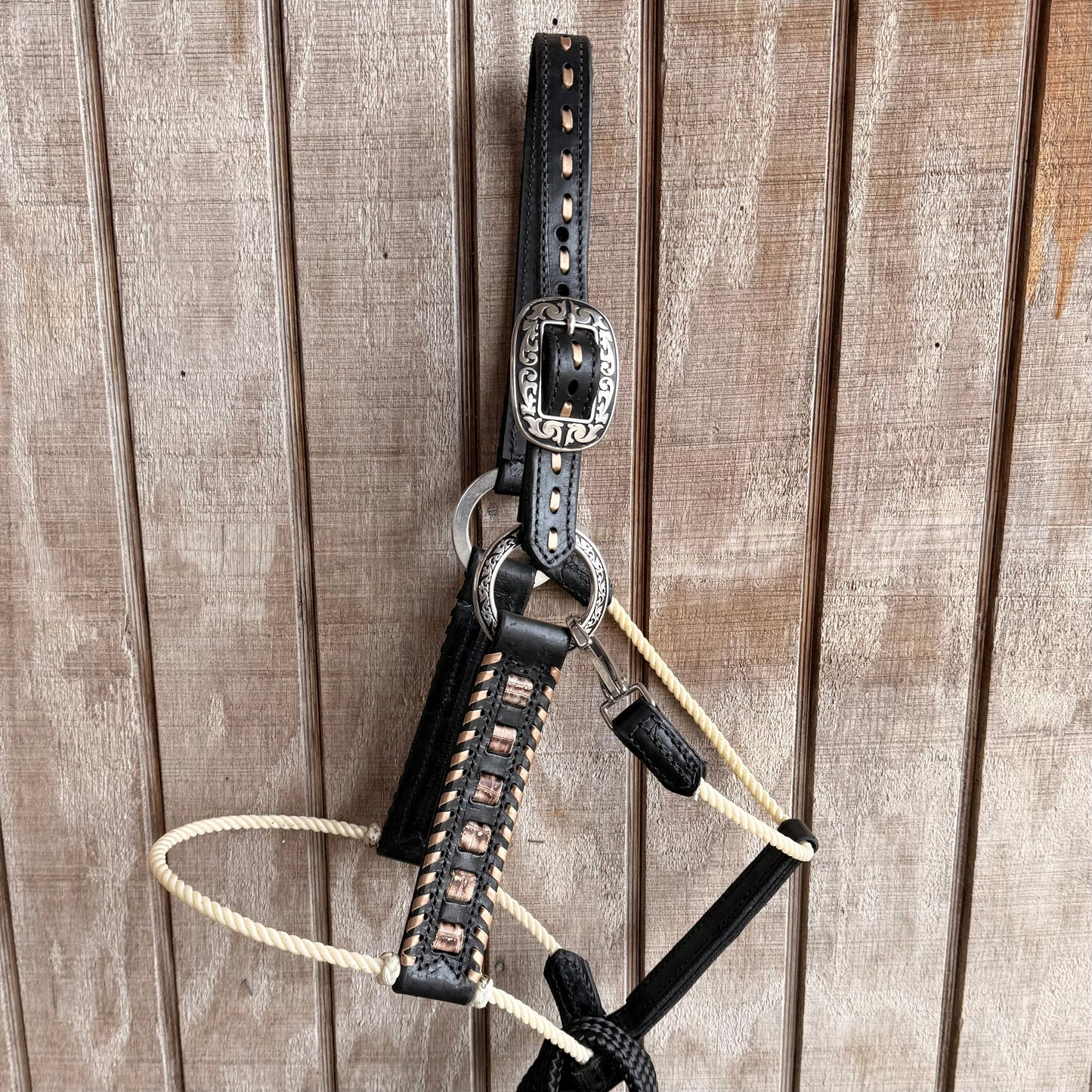 Deluxe Leather Rope Nose Halter with Tassels - Korvel
