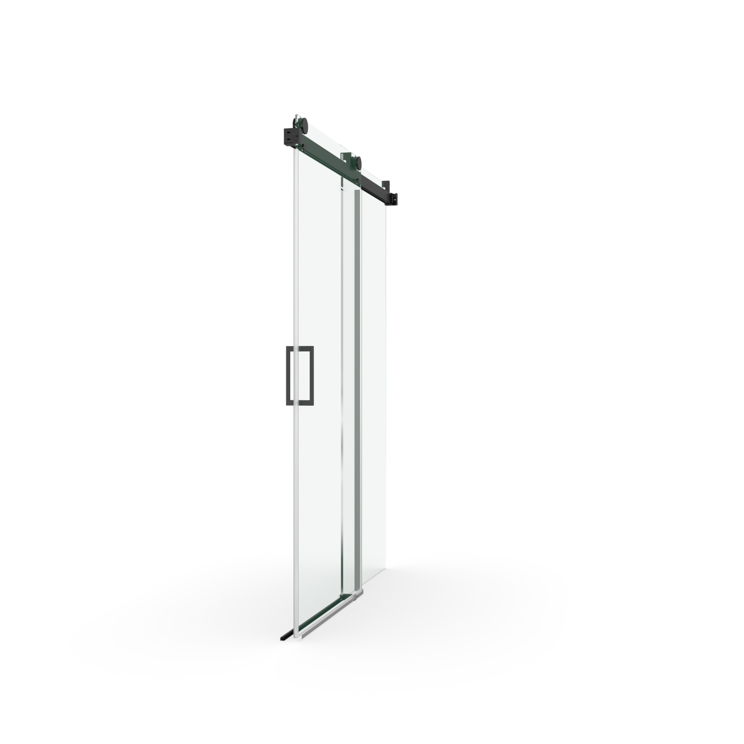 Elan 56 to 60 in. W x 76 in. H Sliding Frameless Soft-Close Shower Door with Premium 3/8 Inch (10mm) Thick Tampered Glass in Matte Black 22D01-60MB - Korvel