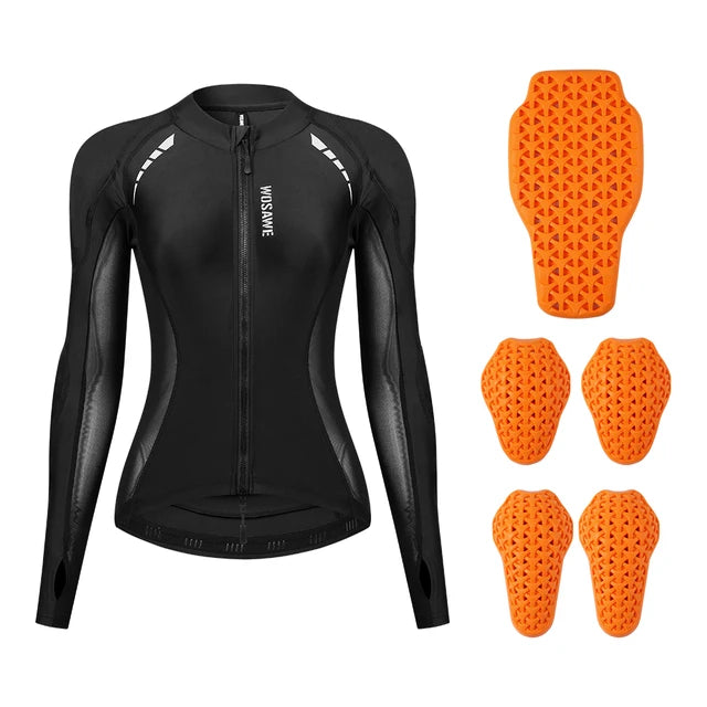 WOSAWE Women Motorcycle Jacket Body Armor CE Certified Summer Downhill Motocross Riding Clothing Protection Racing Reflective - Korvel