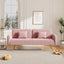 70.47" Pink Fabric Double Sofa with Split Backrest and Two Throw Pillows - Korvel