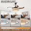 Modern LED retractable ceiling fan with lighting and remote control, silent reversible motor, 4-blade modern ceiling fan - Korvel
