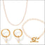 Pearl Necklace, Bracelet and Earrings 4-Piece Jewelry Set - Korvel