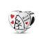 Copper plated S925 silver FOREVER colorful heart clip beads string DIY bracelet necklace - Korvel