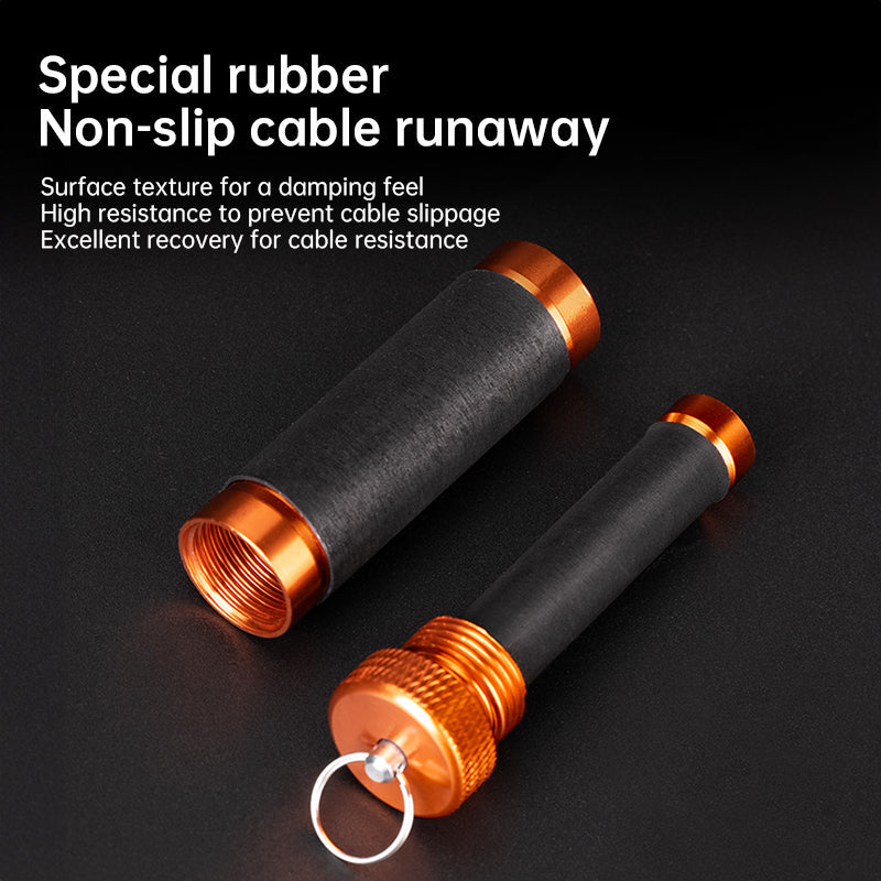 Aluminum alloy traction rod – anti-slip rubber, hook line for pulling/knotting, fishing tool with hand & line protection. - Korvel
