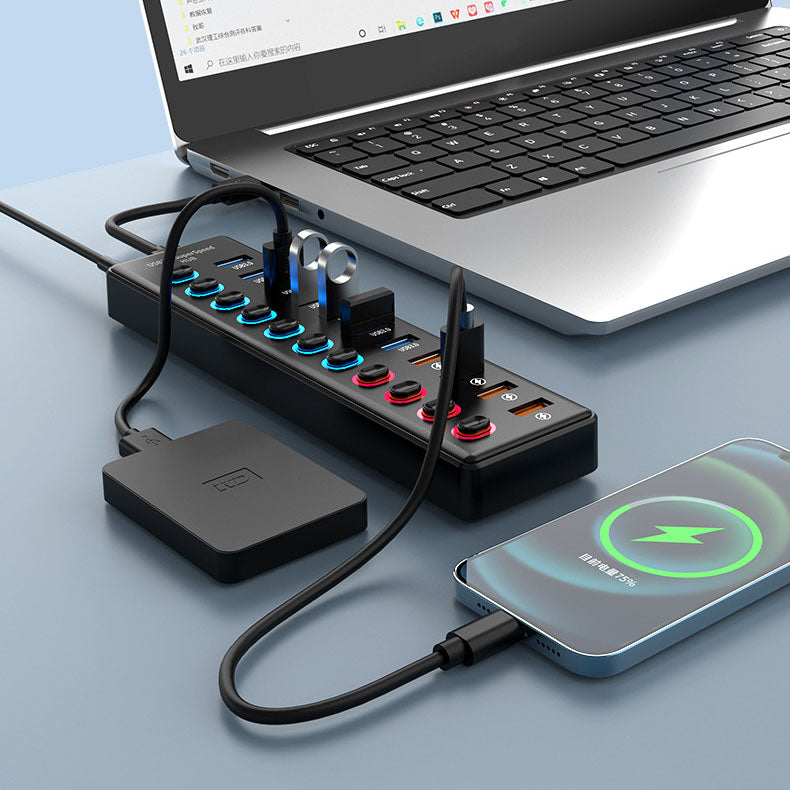 3.1 Gen2 HUB3.0 Hub Laptop Distribution Device Mobile Expansion Device Hub Expansion Dock 11 in One - Korvel