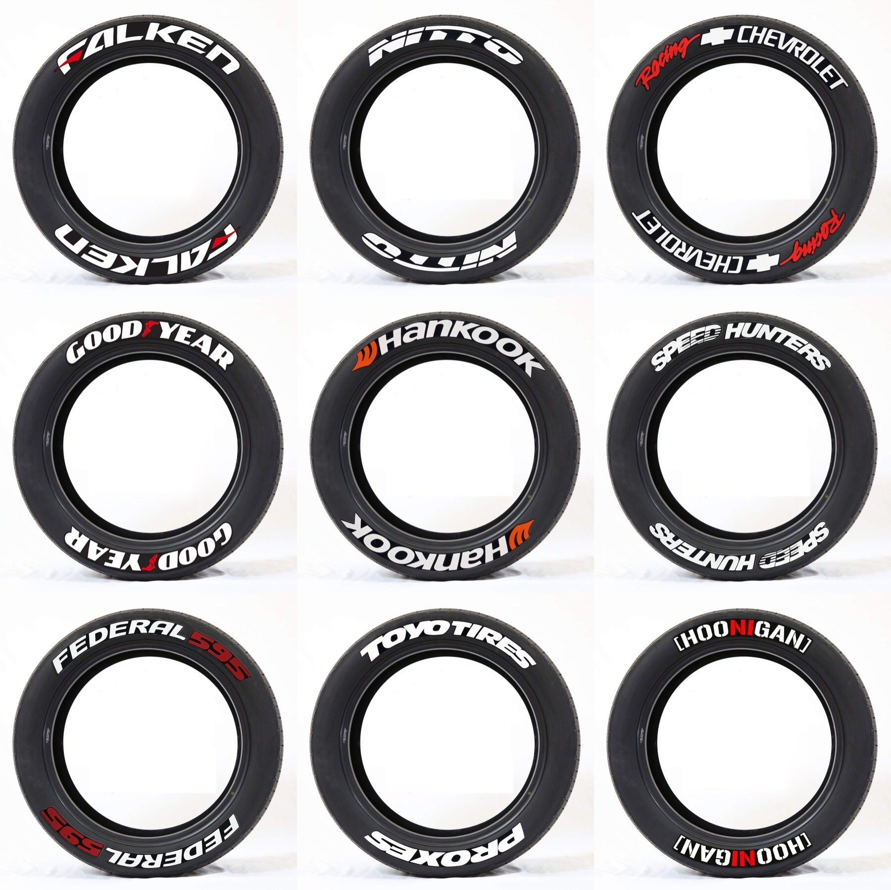 New Connected Car Tire Stickers, Tire Letter Stickers, English Letter 3D Stereoscopic Stickers - Korvel