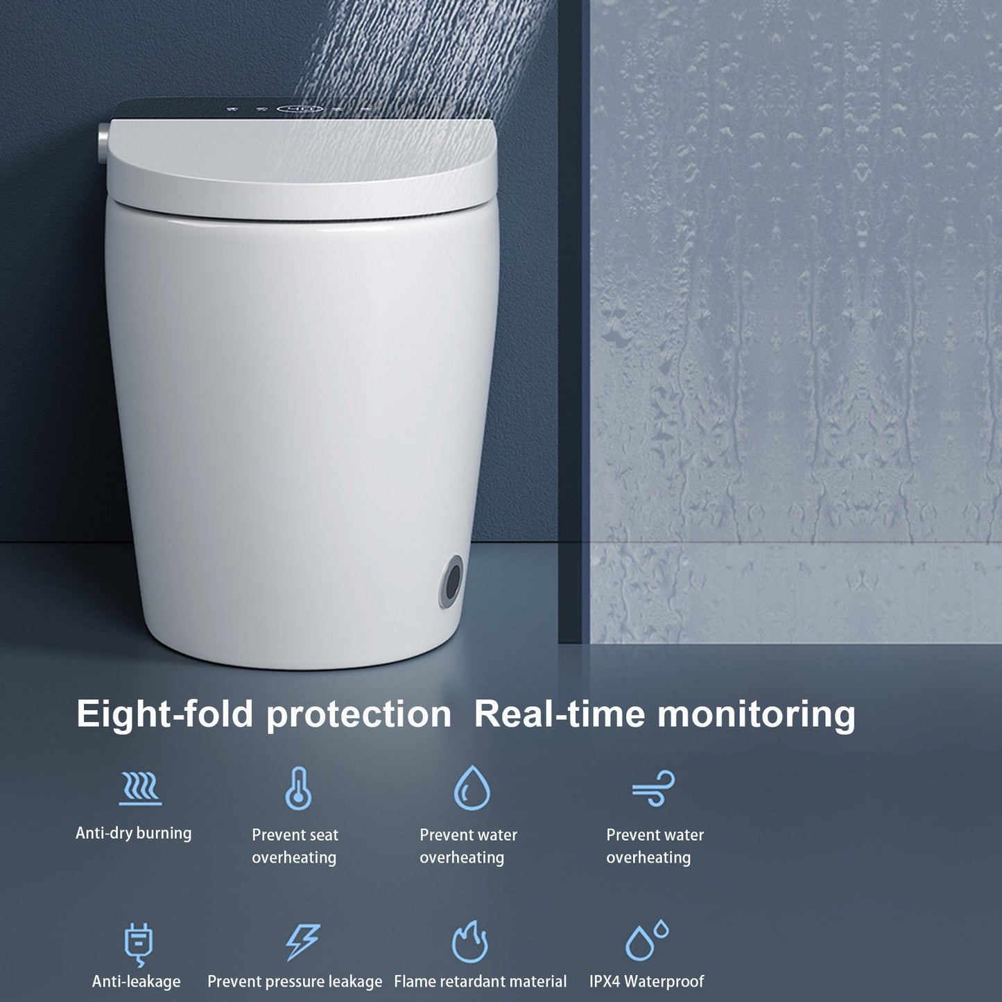 ST-GP-01 Smart Toilet with Heating, Portable Toilet with Automatic Opening and Closing, 1.28GPF Water Tank Free Toilet, White - Korvel