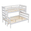 Wood Twin over Full Bunk Bed with Ladder White - Korvel