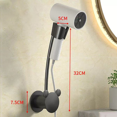 Punch-Free Wall-Mounted Hair Dryer Rack