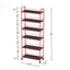 Red 6-story ultra-thin rolling storage cart, mobile shelves with wheels, metal wire storage rack with baskets - Korvel