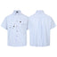 Vertical striped button decoration short sleeved shirt for men - Korvel