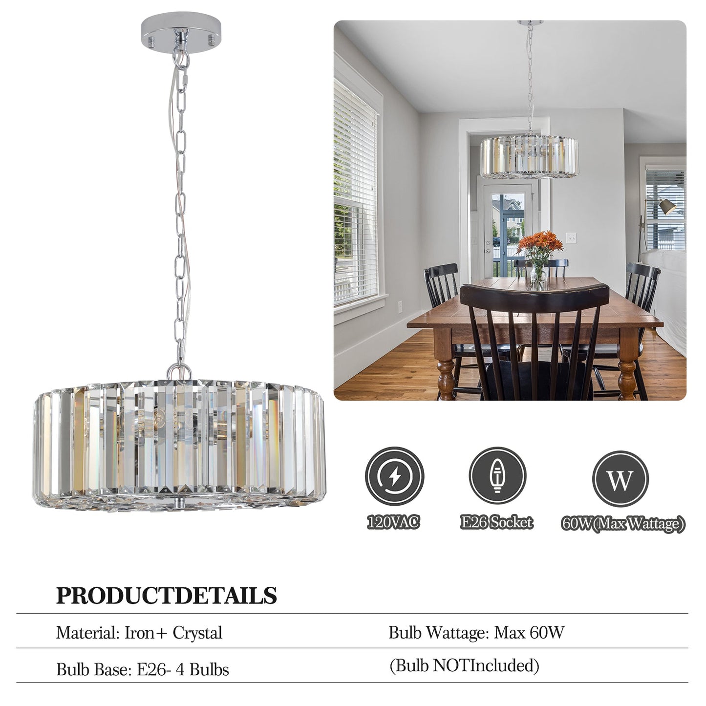 Chandelier en cristal moderne de luxe pour la décoration intérieure