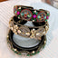Super Sparkling Colored Diamond Pearl Baroque Retro Women's Sponge Head Hoop - Korvel