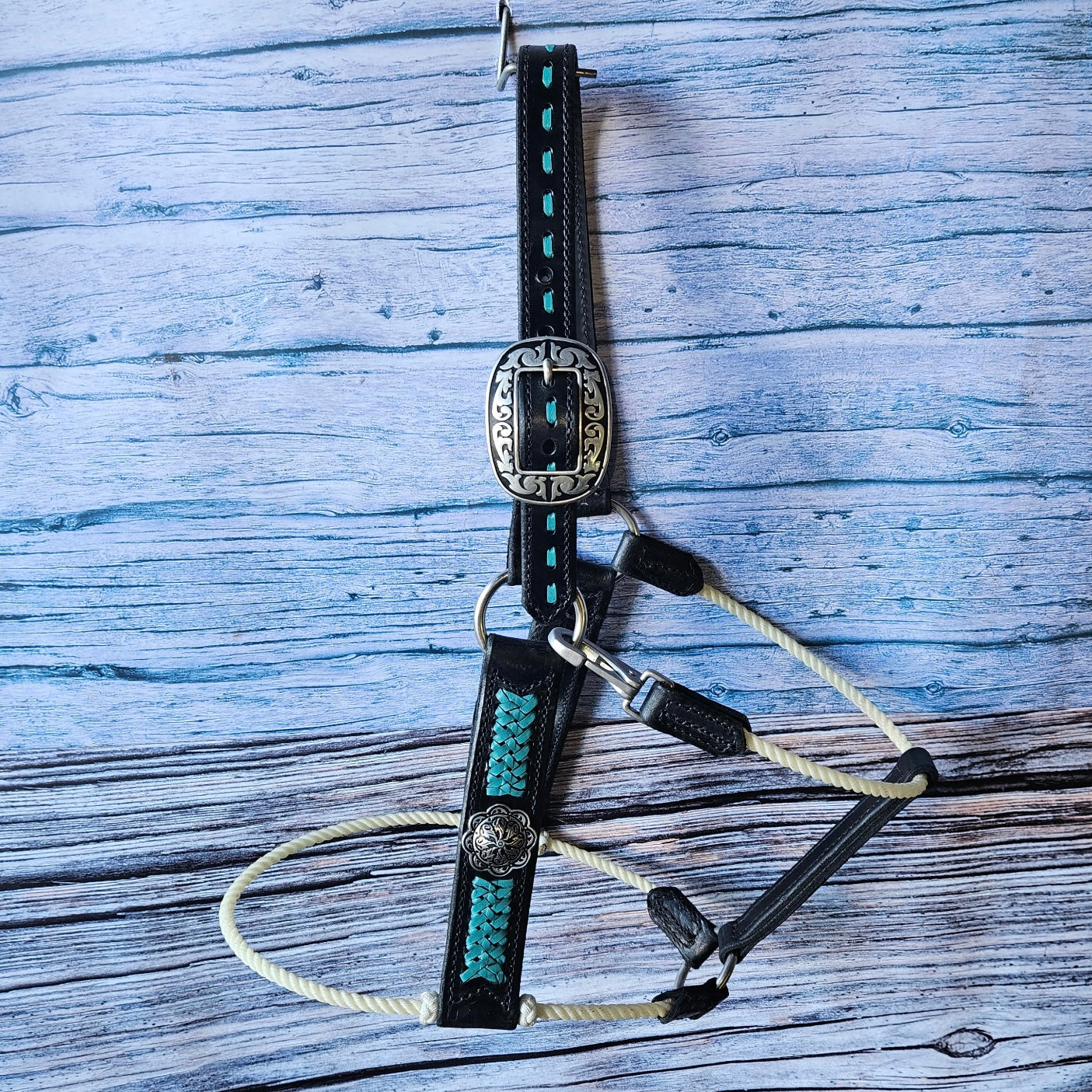 Deluxe Leather Rope Nose Halter with Tassels - Korvel