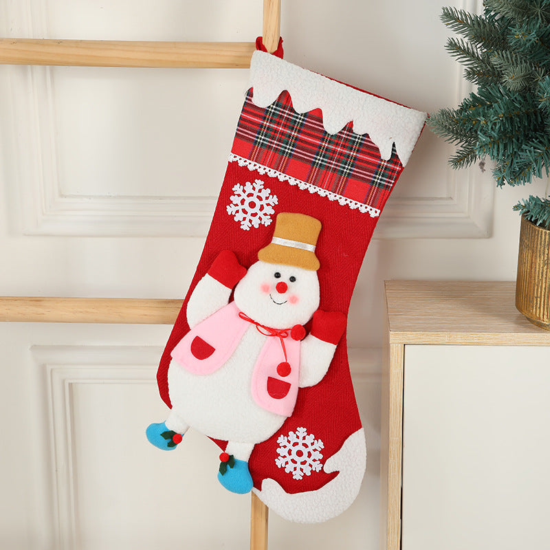 Christmas Day Decoration Cartoon Old Man Elk Snowman Window Decoration Cute Home Christmas Style Gift Bag Hanging Socks - Korvel