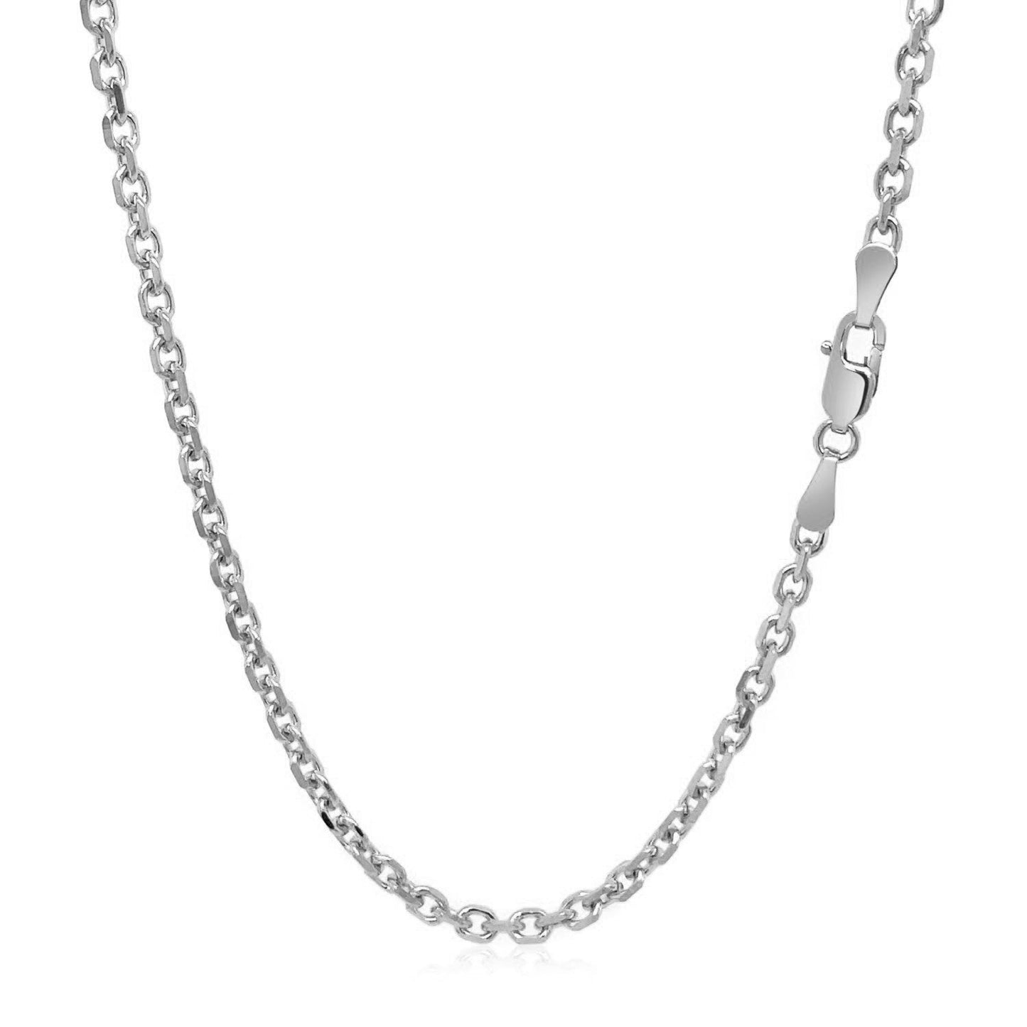 Cadena de eslabones de cable cortada con diamante de oro blanco de 14k - 2.60 mm