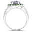 3.92 Carat Genuine Rainbow Quartz & Chrome Diopside Sterling Silver Ring