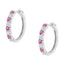 Pendientes de aro de oro blanco de 10 quilates con diamantes y zafiros azules