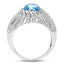 3.65 Carat Swiss Blue Topaz Sterling Silver Engagement Ring