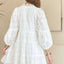 Robe Babydoll à Col V en Dentelle Détail et Œillets à Volants
