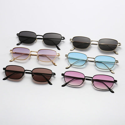 Retro Metal Square Sunglasses with UV Protection