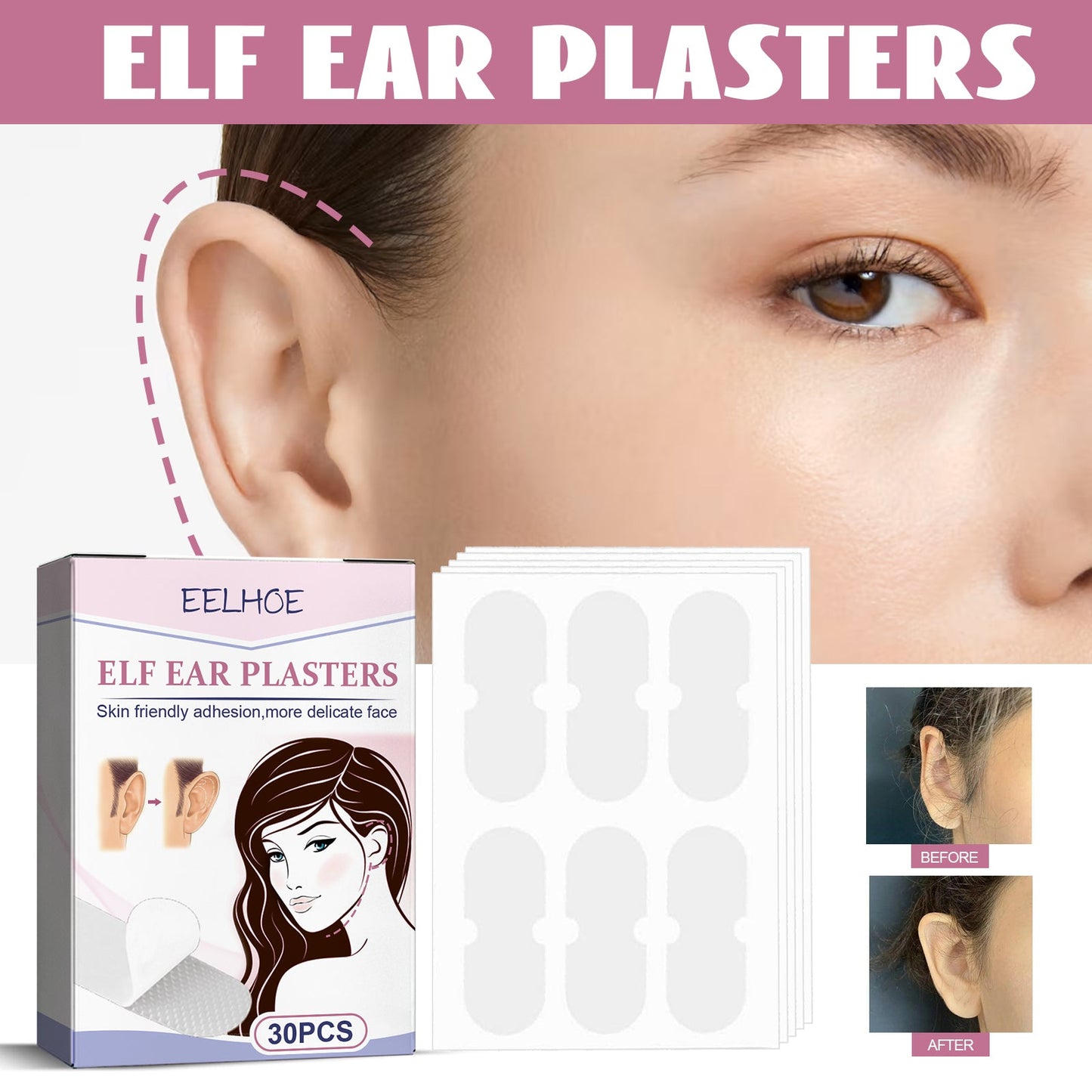 EELHO Fairy Ear Mask Ear Mask Small Invisible Breathable Waterproof Corrective Ear Fix - Korvel