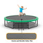 12FT Recreational Kids Trampoline with Safety Enclosure Net & Ladder, Outdoor Recreational Trampolines - Korvel