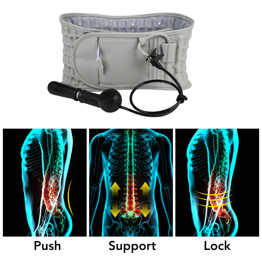 Inflatable Waist Belt To Relieve Low Back Pain Waist Protection Leather Shrink Exhaust Fixed Belt - Korvel