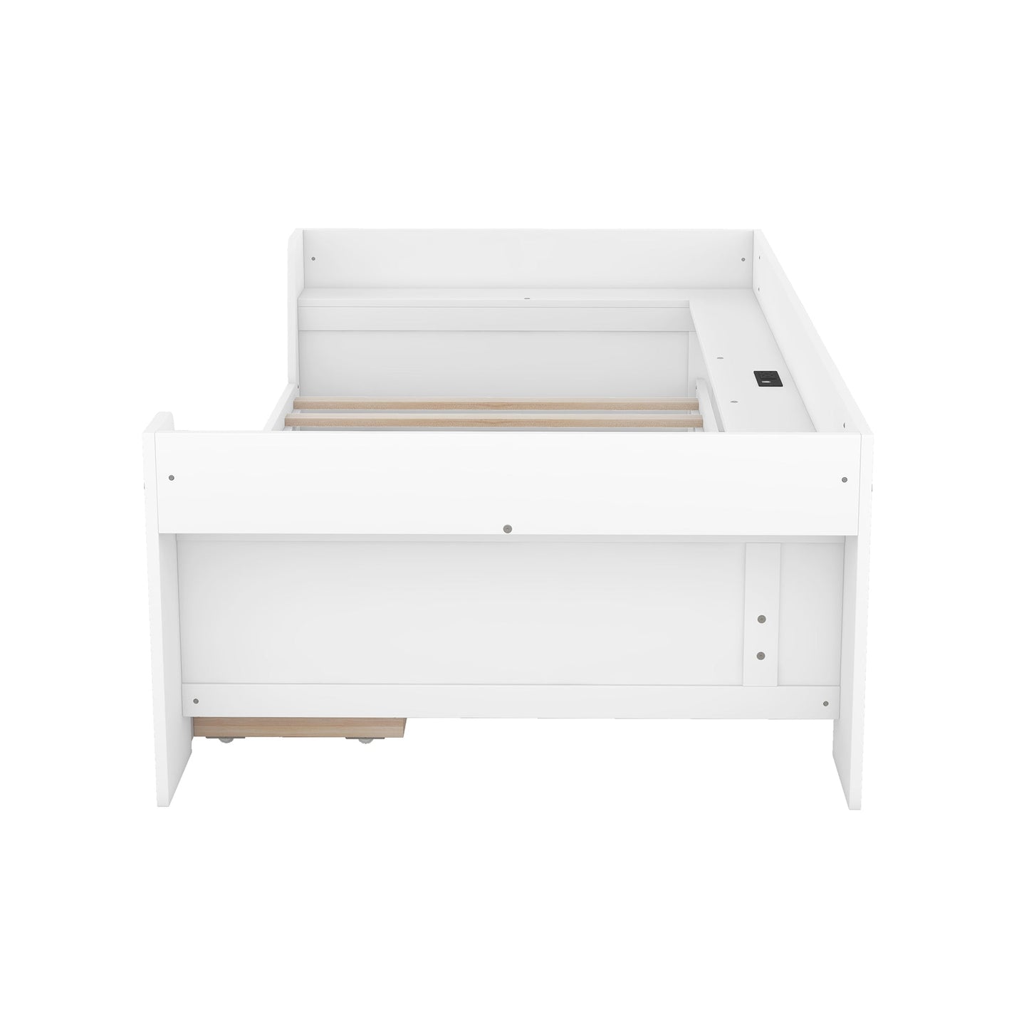 Upholstered Daybed with Trundle, Wood Slat Support,Upholstered Frame Sofa Bed Twin Blue - Korvel