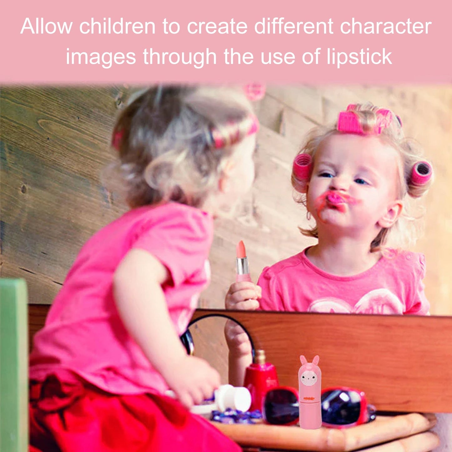 Bunny Lipstick, Easy Clean Lip Gloss Lip Oil Children's Play House Toy Lipstick - Korvel