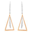 14K Rose and White Gold Diamond Windchime Drop Earrings