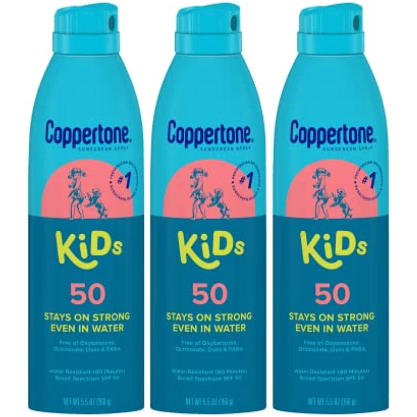 Coppertone Kids Sunscreen Wet Protect Spray SPF 50 - 5.5 Oz