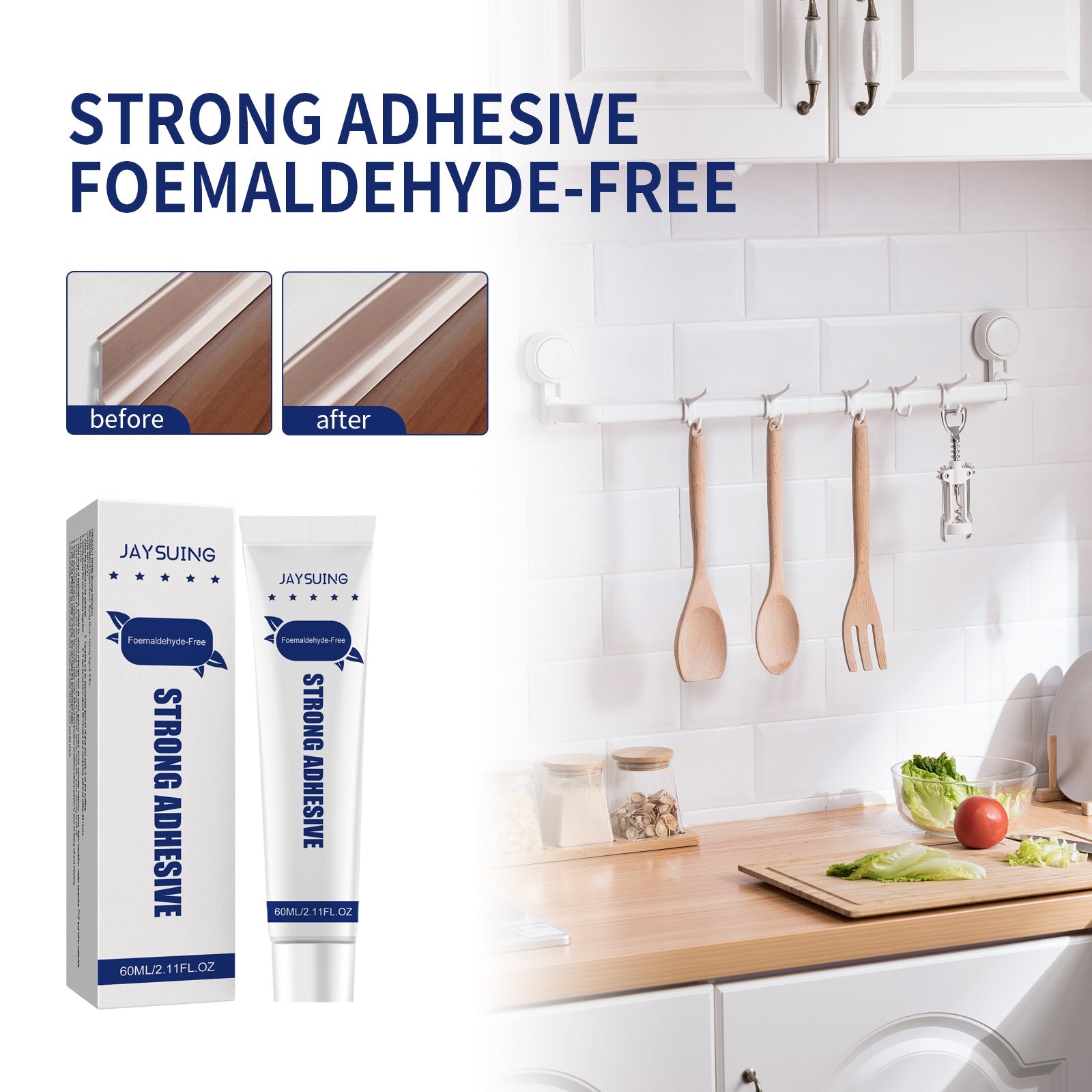 Nail-free Adhesive, Household Hardware Auxiliary Adhesive Glass Shelving Adhesive Hole Free Nail-free Adhesive - Korvel