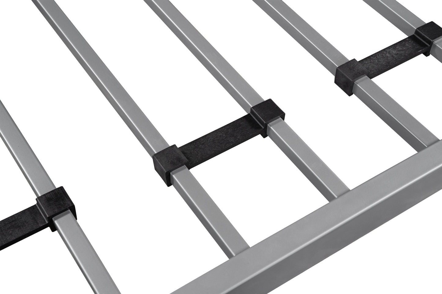 Metal bunk bed/sturdy/noise reduction/2 side ladders/safety guardrails/CPC certification/no spring box required (Silver) - Korvel