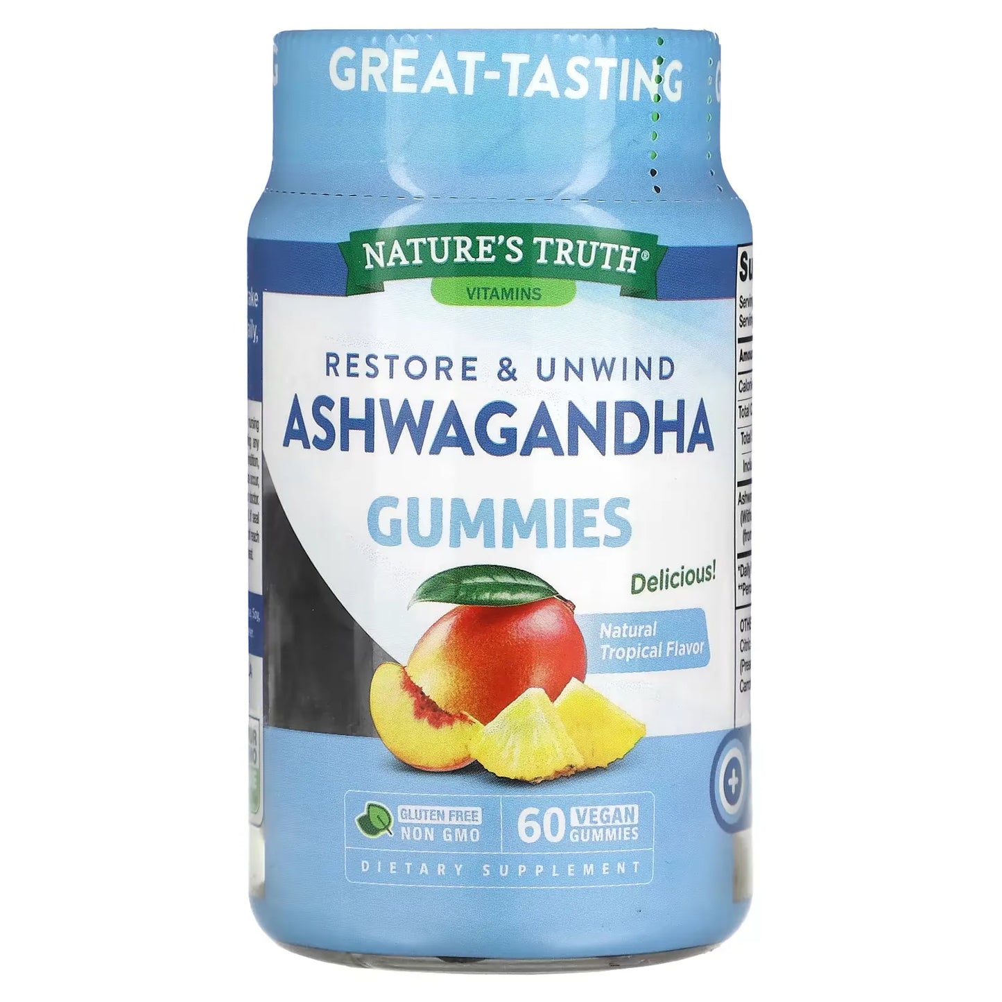 Gummies véganes Ashwagandha de Nature's Truth - Saveur tropicale