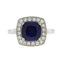 Anillo de Moissanita de Zafiro Creado en Plata Esterlina