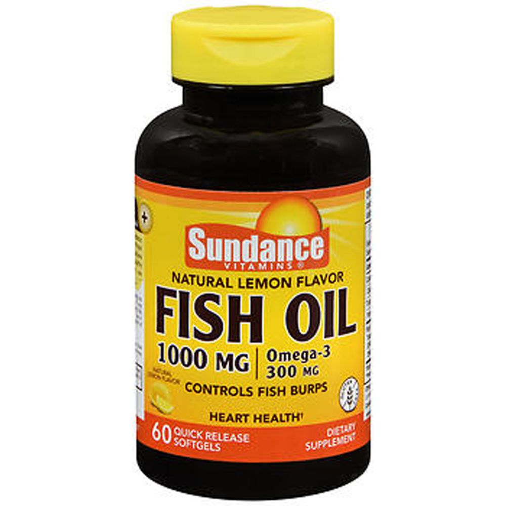 Sundance Vitamins® Huile de Poisson – 1000 mg – Saveur Citron Naturel