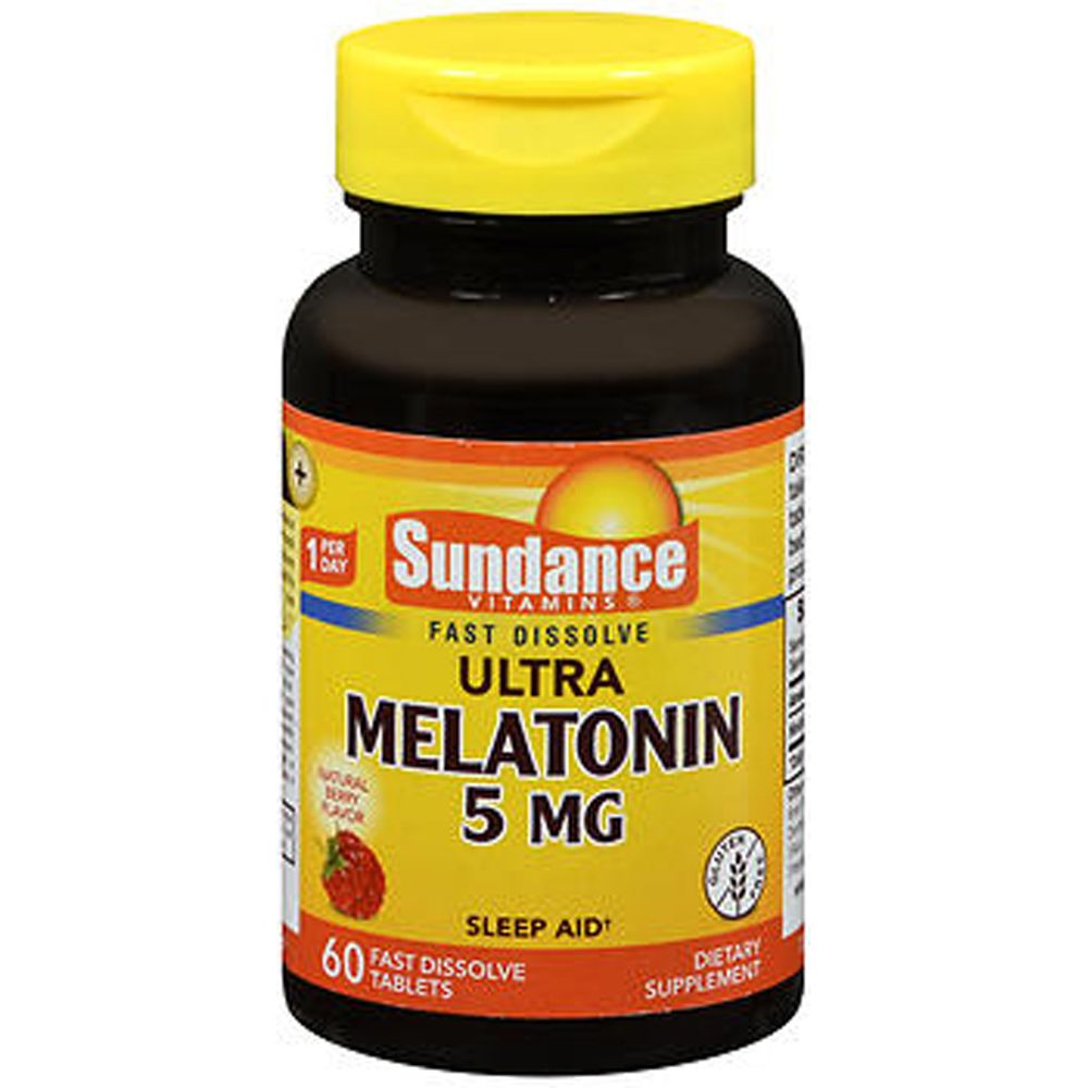 Sundance Vitamins® Melatonina – 5 mg Sabor Natural a Frutos Rojos (60 Tabletas)