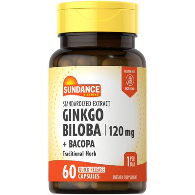 Sundance Vitamins Quick Release Capsules with Ginkgo Biloba & Bacopa - 60 Count