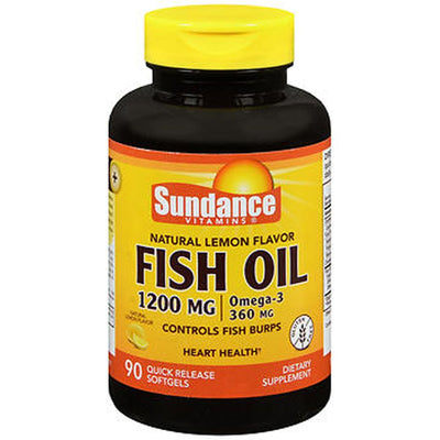Gélules de poisson à l'huile de Sundance Vitamins 1200 mg Omega 3 - Saveur citron naturel