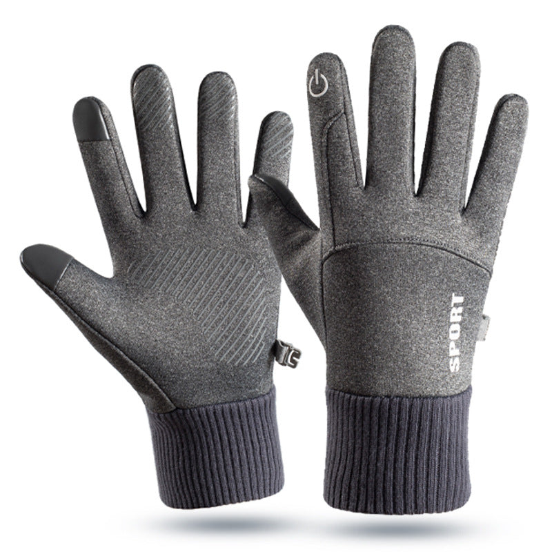 Outdoor gloves for men in winter warm and plush touch screen anti slip windproof and waterproof for women in winter - Korvel