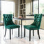 Ensemble de chaises de salle à manger en velours tufté premium - Vert