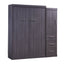 Full Size Gray Murphy Bed with Wardrobe and Drawers