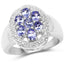 1.19 Carat Genuine Tanzanite .925 Sterling Silver Engagement Ring