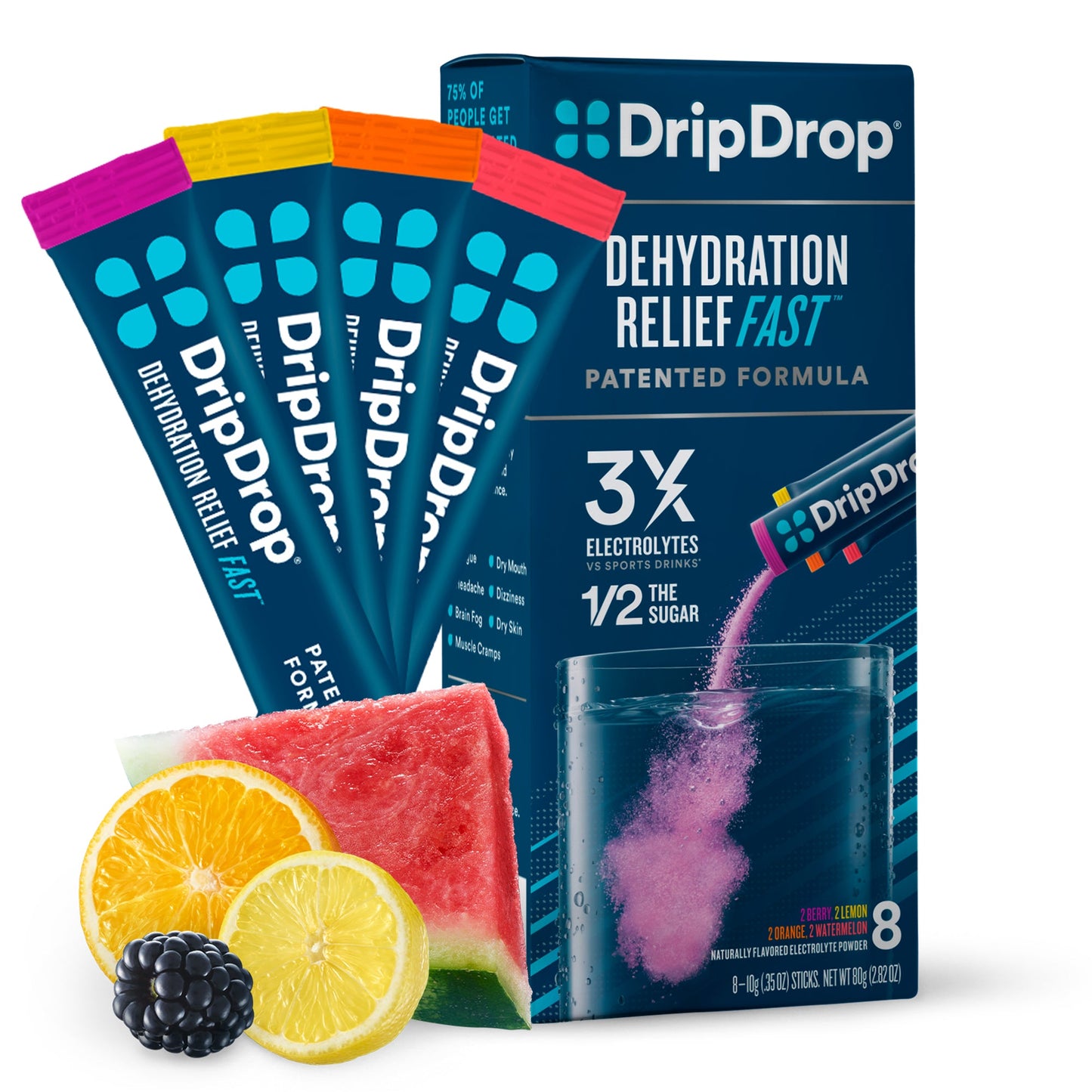 DripDrop Electrolyte Vegan Powder - Paquete de Variedad Bold Classics - 8ct
