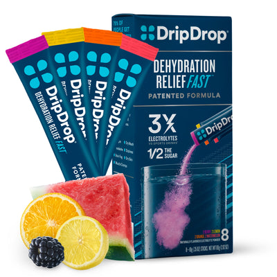 DripDrop Electrolyte Vegan Powder - Paquete de Variedad Bold Classics - 8ct