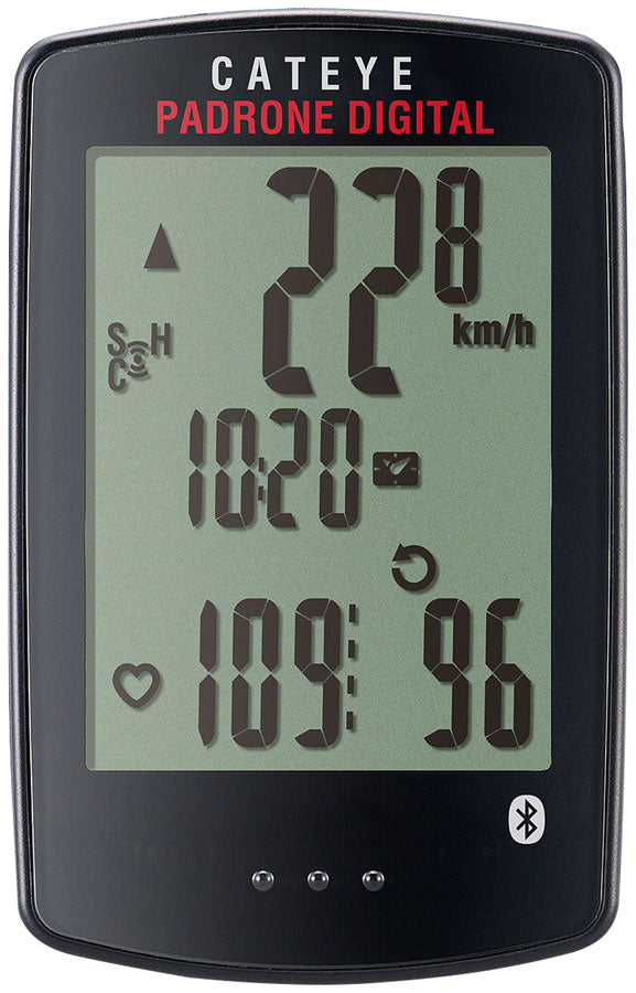 Ordinateur de vélo numérique sans fil CatEye Padrone - Noir
