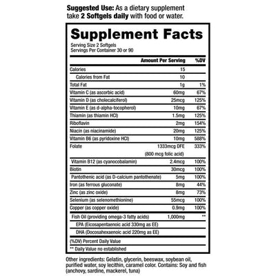 Nephroceuticals ProRenal+D Multivitamin with Omega-3 Fish Oil - 90-Day Supply