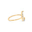 Anillo de media luna de diamantes de oro amarillo de 10K - Talla 6